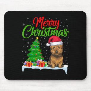 Cairn Terrier Dog Christmas Tree Lights Funny Xmas Mouse Pad