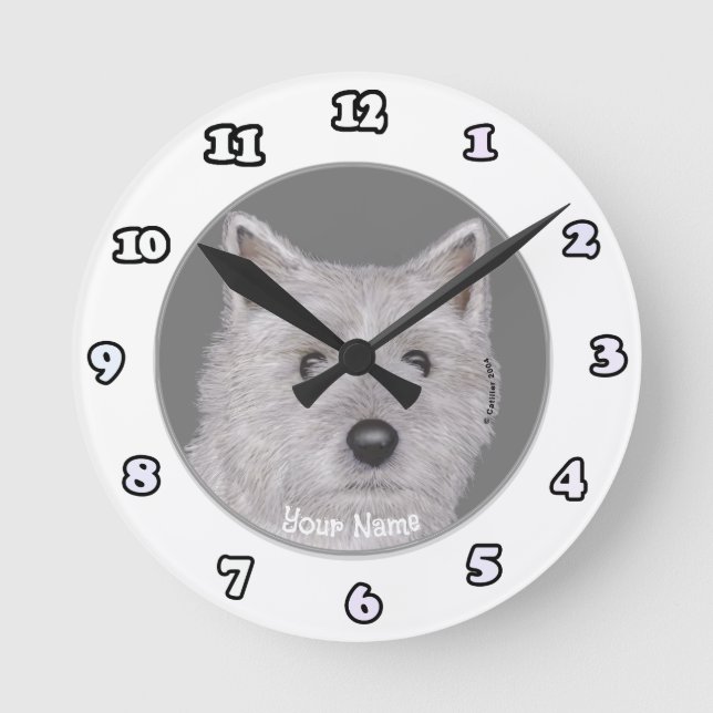Cairn Terrier Dog  clock (Front)