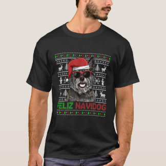 Cairn Terrier Dog Feliz Navidog Funny Christmas T-Shirt