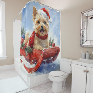 Cairn Terrier Dog in Sledge Let it Snow Christmas