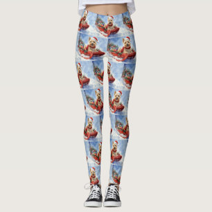 Cairn Terrier Dog in Sledge Let it Snow Christmas Leggings