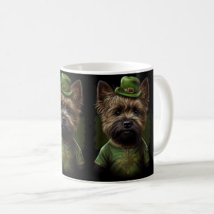 Cairn Terrier dog in St. Patrick's Day Dress Coffee Mug
