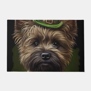 Cairn Terrier dog in St. Patrick's Day Dress Doormat