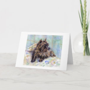 Cairn Terrier Dog Portrait Blank Greeting Card
