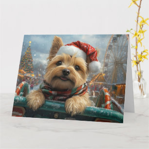 Cairn Terrier Dog Roller Coaster Christmas Card