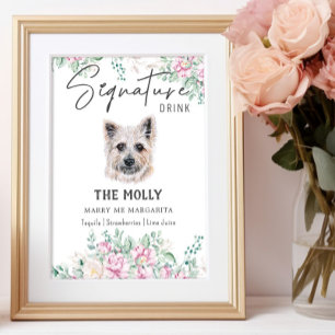 Cairn Terrier Dog Signature Drink Sign