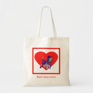 Cairn Terrier Dog Silhouette Red Best Dog Mom Tote Bag
