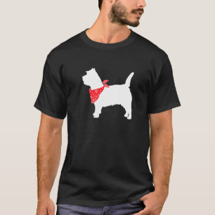 Cairn Terrier Dog Wearing Red Bandana T-Shirt