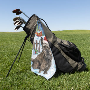 Cairn Terrier Dog Winter Wonderland Christmas Joy Golf Towel