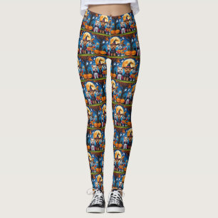 Cairn Terrier Dogs Pumpkin Halloween Funny Leggings