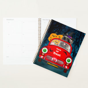 Cairn Terrier Driving Car Scary Halloween  Planner