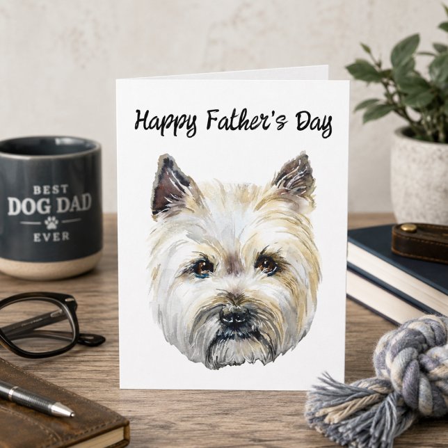 Cairn Terrier Editable Dog Dad Father's Day Card (Edit the message inside to customize )