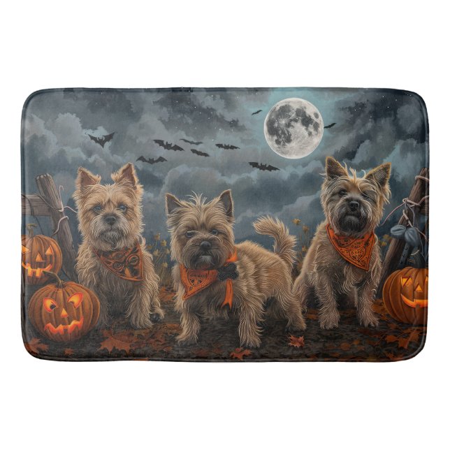 Cairn Terrier Halloween Spooky Bath Mat (Front)