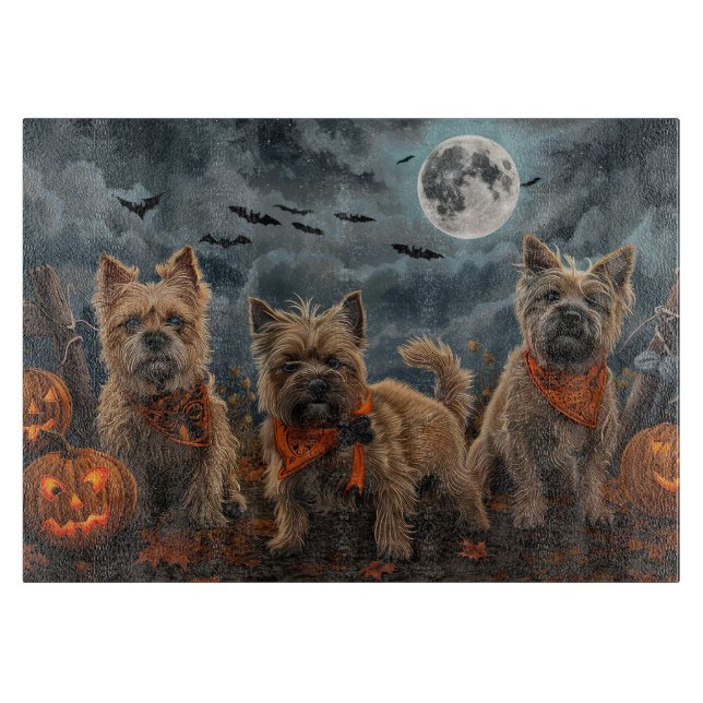 Cairn Terrier Halloween Spooky Cutting Board (Front)