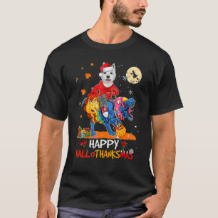 Cairn Terrier Happy Hallothanksmas Halloween Thank T-Shirt