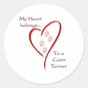 Cairn Terrier Heart Belongs Classic Round Sticker