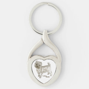 Cairn Terrier Heart KeyChain - TypoDoggies