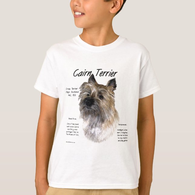 Cairn Terrier History Design T-Shirt (Front)