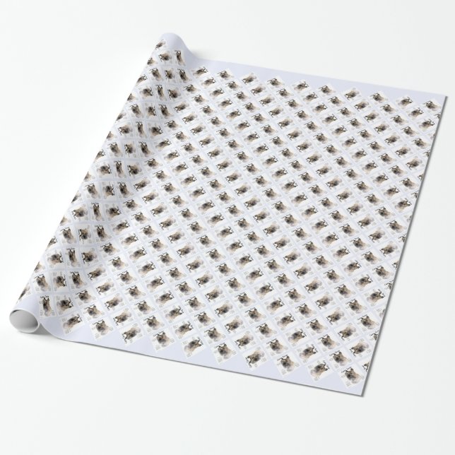 Cairn Terrier History Design Wrapping Paper (Unrolled)