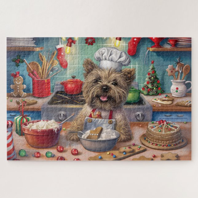Cairn Terrier Holiday Baking: Festive Christmas  Jigsaw Puzzle (Horizontal)