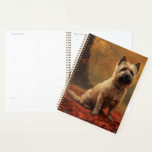Cairn Terrier in Autumn Leaves Fall Inspire Planner