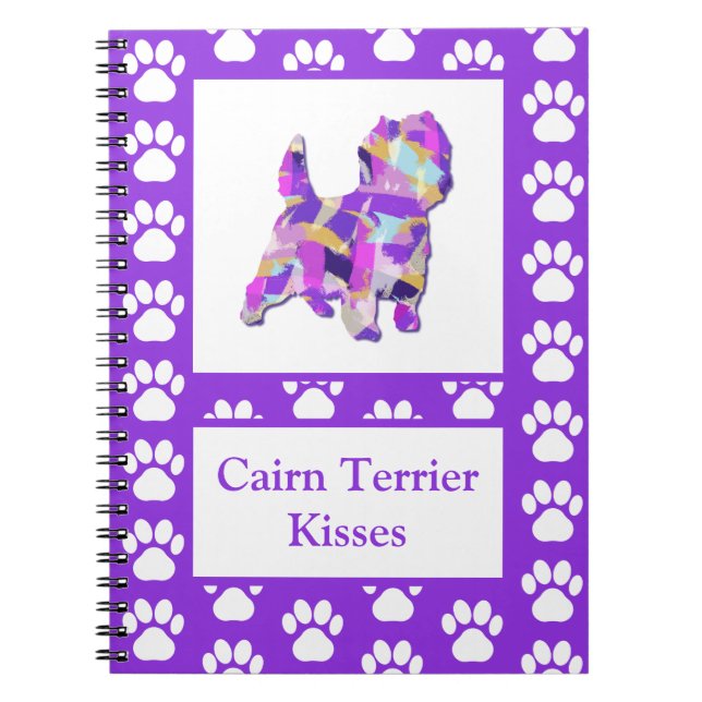Cairn Terrier Kisses Cute Dog Silhouette PPY&B Notebook (Front)