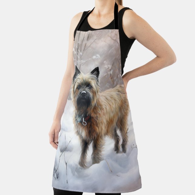 Cairn Terrier Let It Snow Christmas Apron (Insitu)
