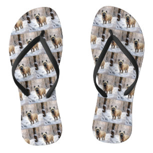 Cairn Terrier Let It Snow Christmas Flip Flops