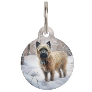 Cairn Terrier Let It Snow Christmas Pet Tag