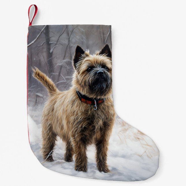 Cairn Terrier Let It Snow Christmas  Small Christmas Stocking (Front)