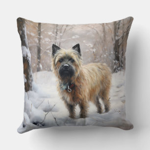Cairn Terrier Let It Snow Christmas Throw Pillow