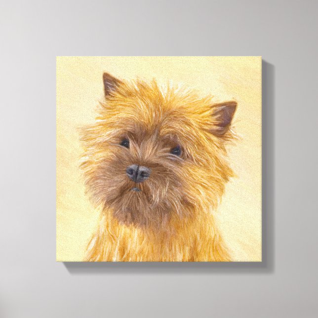 Cairn Terrier Painting - Cute Original Dog Art Canvas Print (Front)