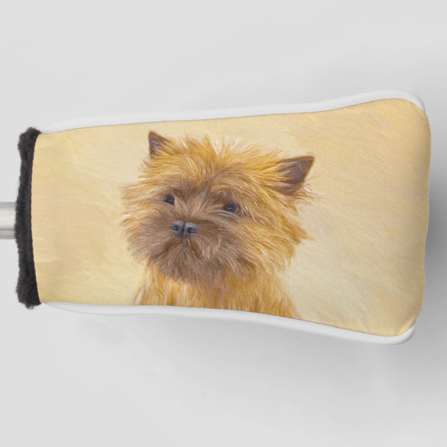 Cairn Terrier Painting - Cute Original Dog Art Golf Head Cover (Front)