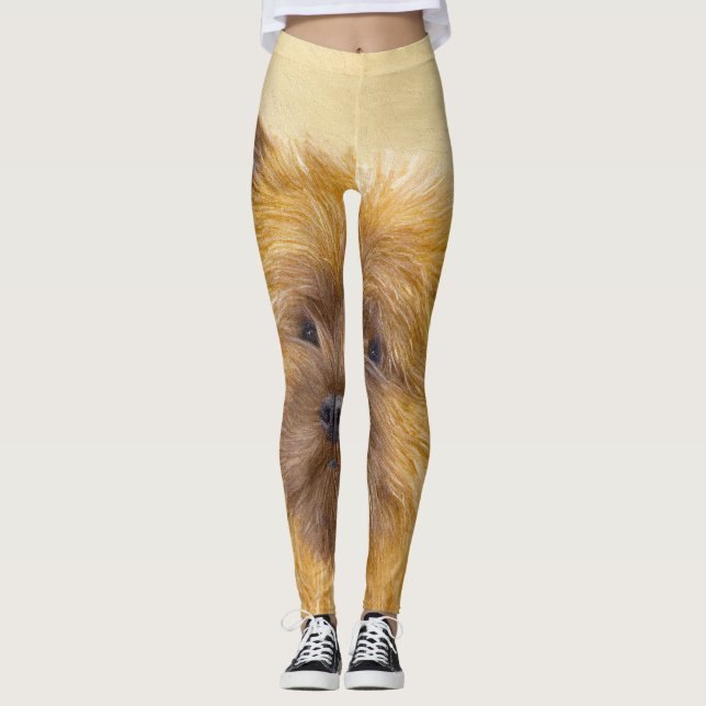 Cairn Terrier Painting - Cute Original Dog Art Leggings (Front)