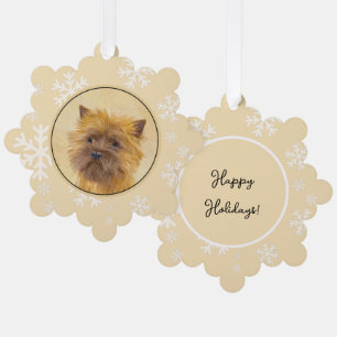 Cairn Terrier Painting - Cute Original Dog Art Ornament Card