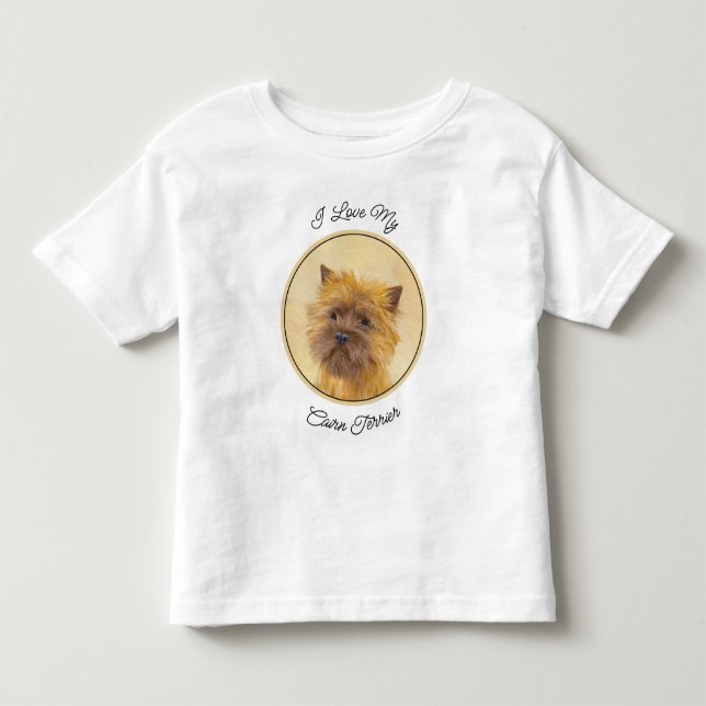 Cairn Terrier Painting - Cute Original Dog Art Toddler T-shirt (Front)