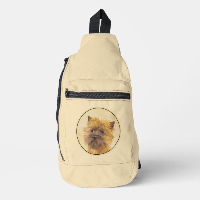 Cairn Terrier Painting Cute Original Pet Dog Art Sling Bag (Front)