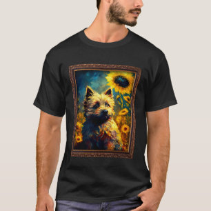 Cairn Terrier Painting Sunflower Flower Mom Women  T-Shirt