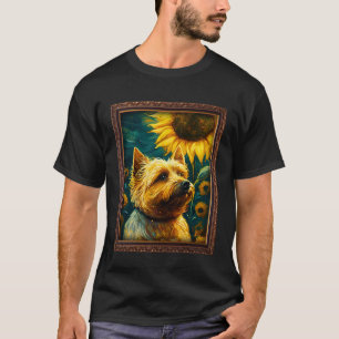 Cairn Terrier Painting Sunflower Flower Mom Women  T-Shirt