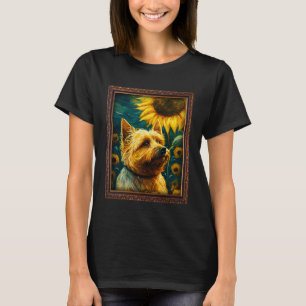 Cairn Terrier Painting Sunflower Flower Mom Women  T-Shirt