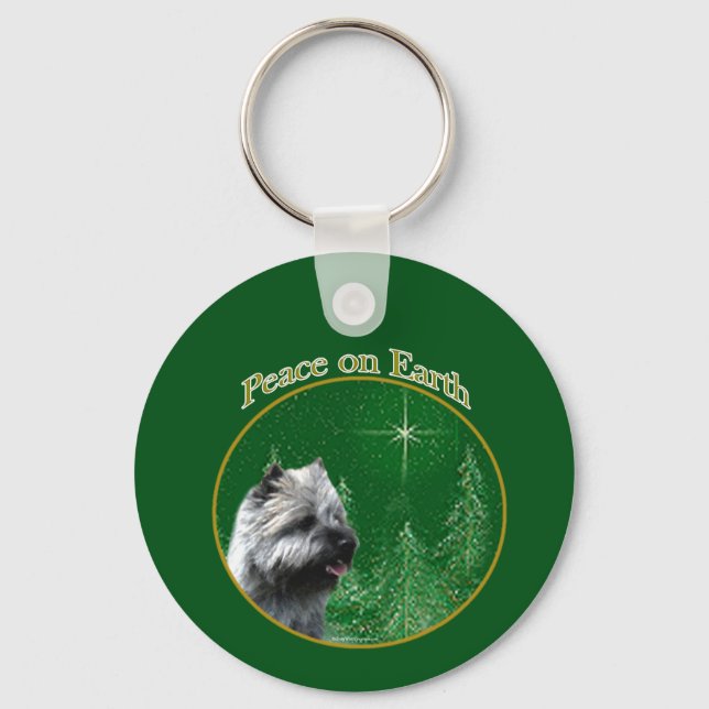 Cairn Terrier Peace Keychain (Front)