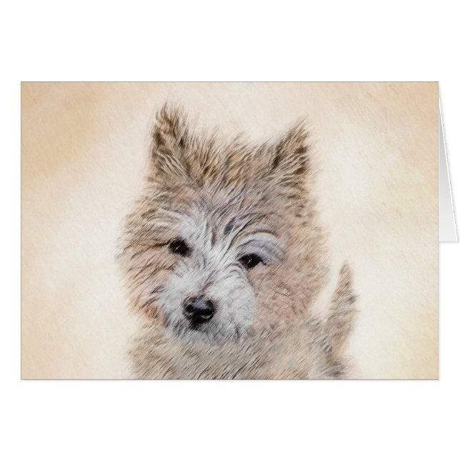 Cairn Terrier Peinture Chiot - Art Chien original (Devant horizontal)
