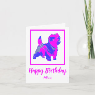 Cairn Terrier Pink Dog Funny Birthday Card