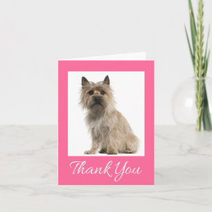 Cairn Terrier Pink Thank You Puppy Dog Card