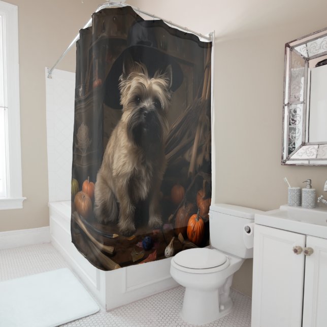 Cairn Terrier Pumpkins Halloween Scary  (In Situ)
