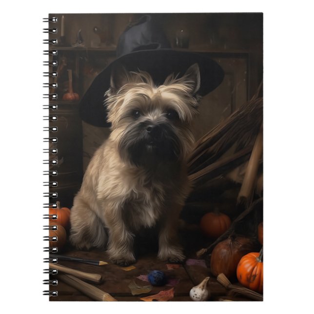 Cairn Terrier Pumpkins Halloween Scary  Notebook (Front)