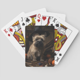 Cairn Terrier Pumpkins Halloween Scary  Playing Cards