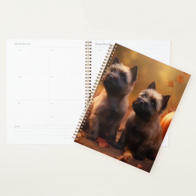 Cairn Terrier Puppy Autumn Delight Pumpkin  Planner (Display)