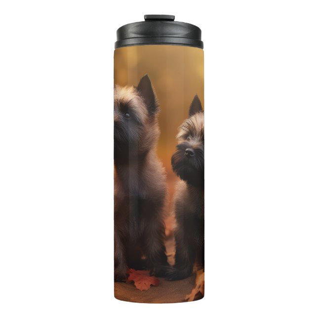 Cairn Terrier Puppy Autumn Delight Pumpkin  Thermal Tumbler (Front)
