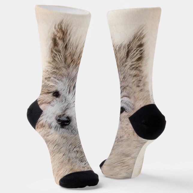 Cairn Terrier Puppy Painting - Original Dog Art Socks (Angled)